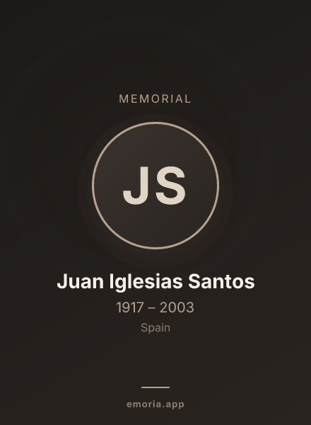 Memorial portrait of Juan Iglesias Santos