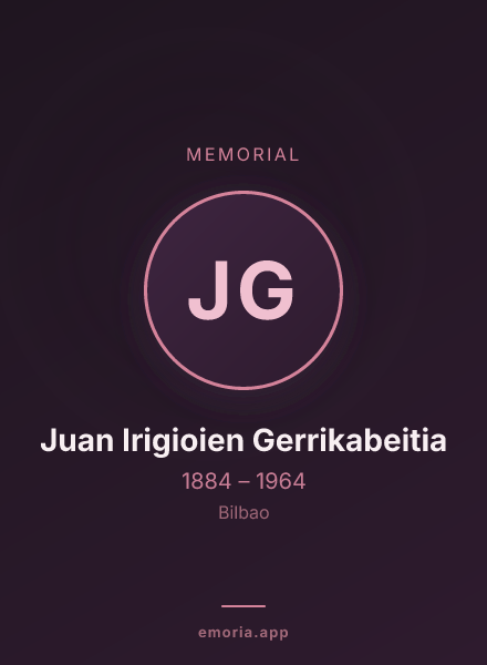 Memorial portrait of Juan Irigioien Gerrikabeitia