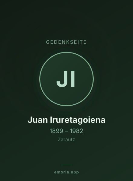 Gedenkportrait von Juan Iruretagoiena