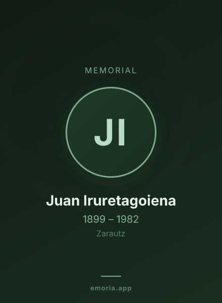 Memorial portrait of Juan Iruretagoiena