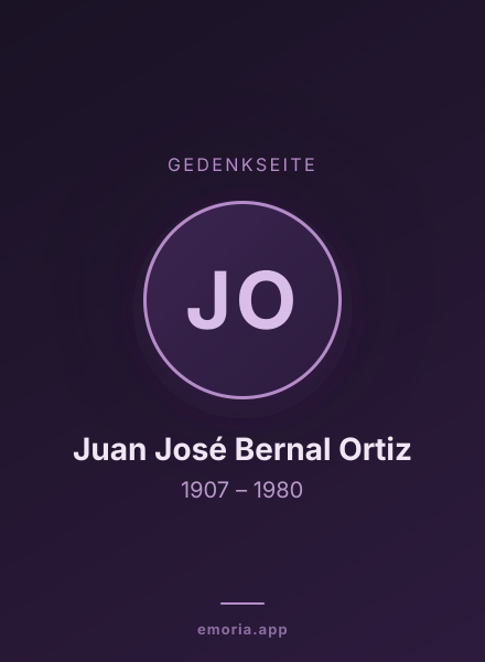 Gedenkportrait von Juan José Bernal Ortiz
