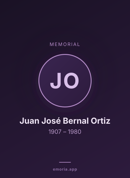 Memorial portrait of Juan José Bernal Ortiz