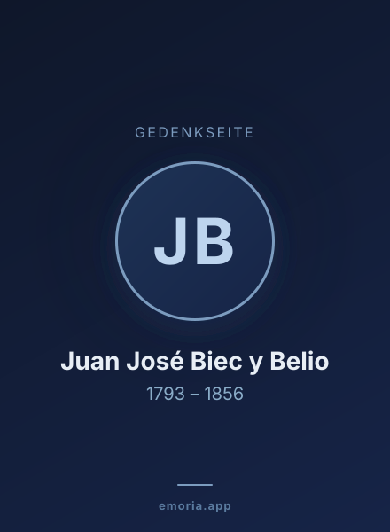 Gedenkportrait von Juan José Biec y Belio