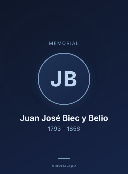 Memorial portrait of Juan José Biec y Belio