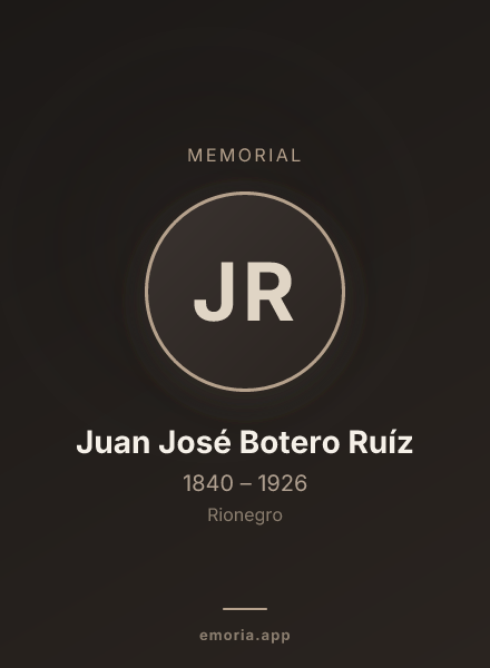 Memorial portrait of Juan José Botero Ruíz