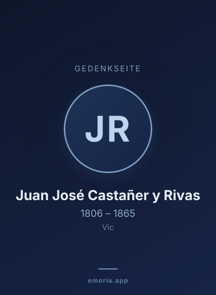 Gedenkportrait von Juan José Castañer y Rivas
