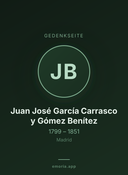 Gedenkportrait von Juan José García Carrasco y Gómez Benítez