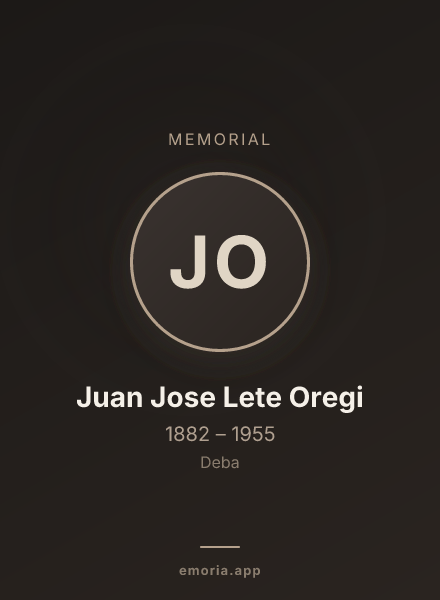Memorial portrait of Juan Jose Lete Oregi