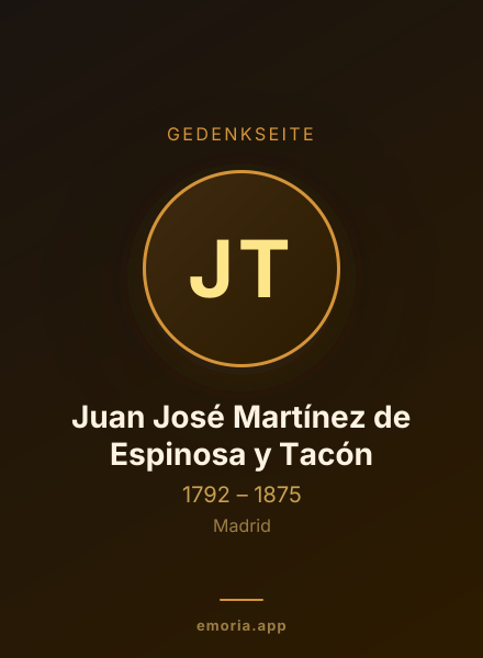 Gedenkportrait von Juan José Martínez de Espinosa y Tacón