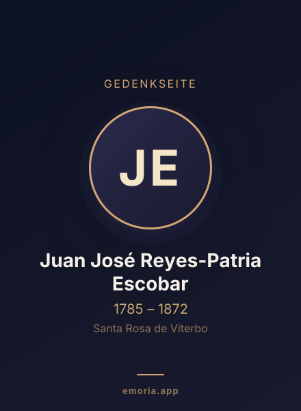 Gedenkportrait von Juan José Reyes-Patria Escobar