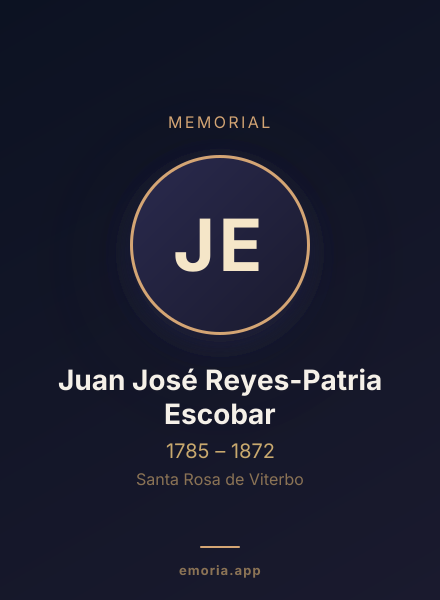 Memorial portrait of Juan José Reyes-Patria Escobar