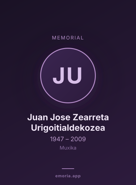Memorial portrait of Juan Jose Zearreta Urigoitialdekozea