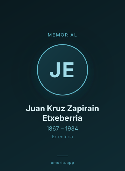 Memorial portrait of Juan Kruz Zapirain Etxeberria