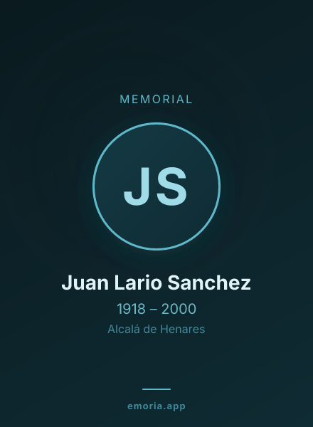Memorial portrait of Juan Lario Sanchez