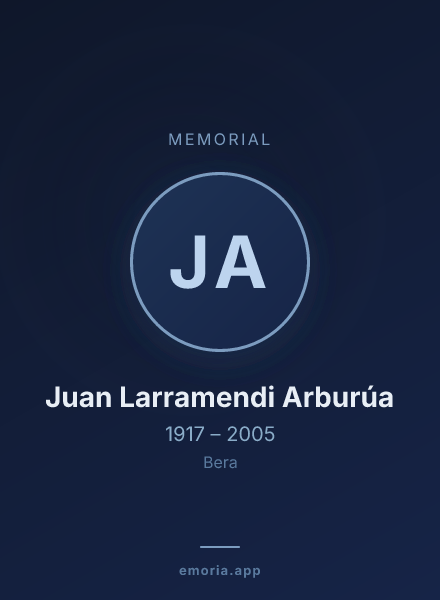 Memorial portrait of Juan Larramendi Arburúa