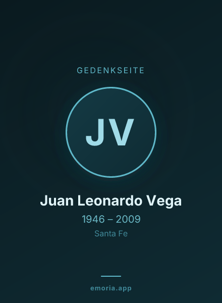 Gedenkportrait von Juan Leonardo Vega