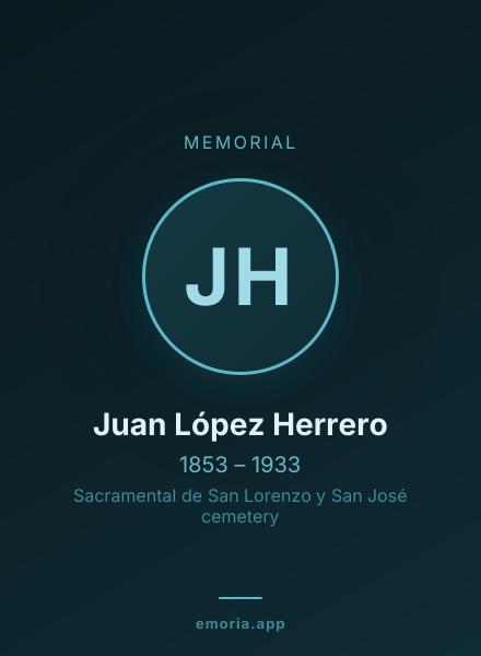 Memorial portrait of Juan López Herrero