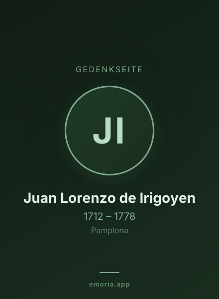 Gedenkportrait von Juan Lorenzo de Irigoyen