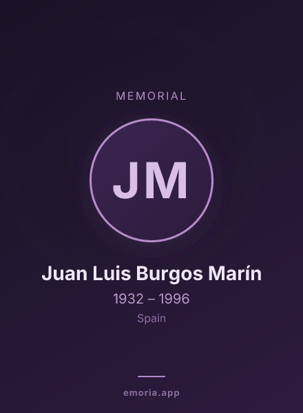Memorial portrait of Juan Luis Burgos Marín