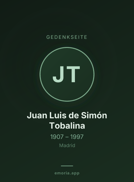 Gedenkportrait von Juan Luis de Simón Tobalina