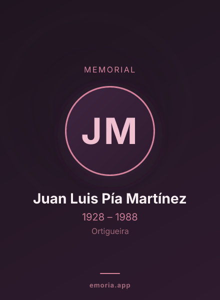 Memorial portrait of Juan Luis Pía Martínez