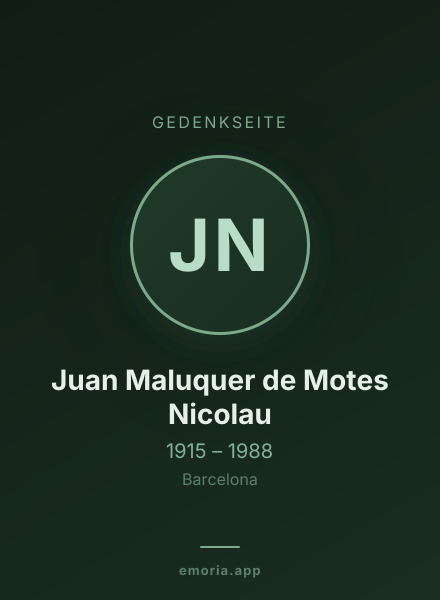 Gedenkportrait von Juan Maluquer de Motes Nicolau