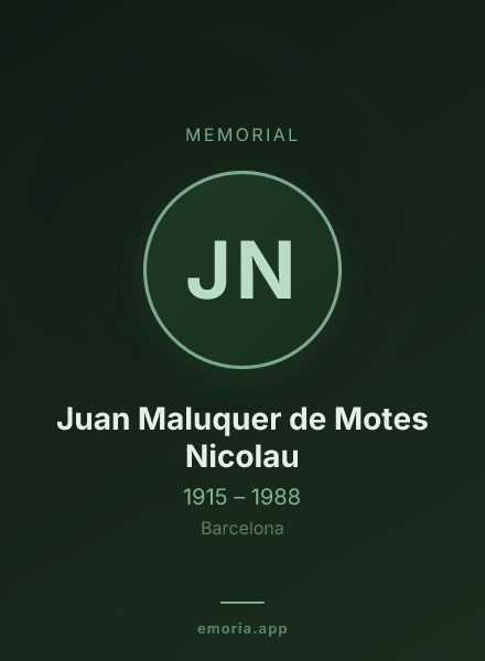 Memorial portrait of Juan Maluquer de Motes Nicolau