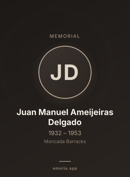 Memorial portrait of Juan Manuel Ameijeiras Delgado