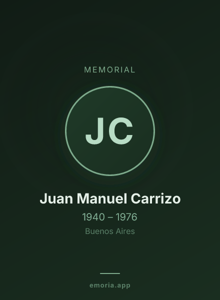 Memorial portrait of Juan Manuel Carrizo