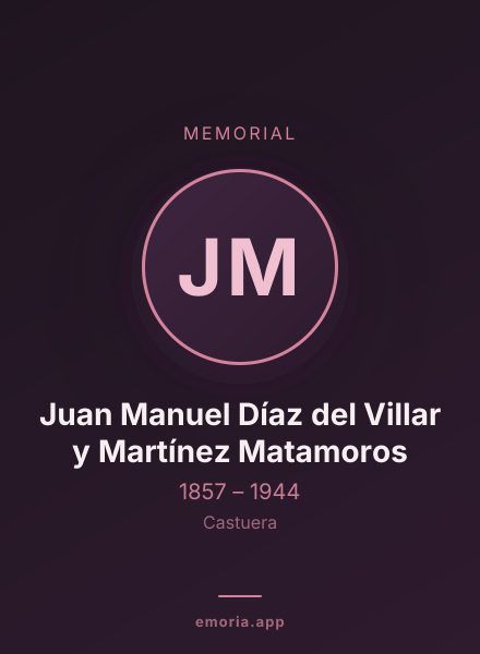 Memorial portrait of Juan Manuel Díaz del Villar y Martínez Matamoros