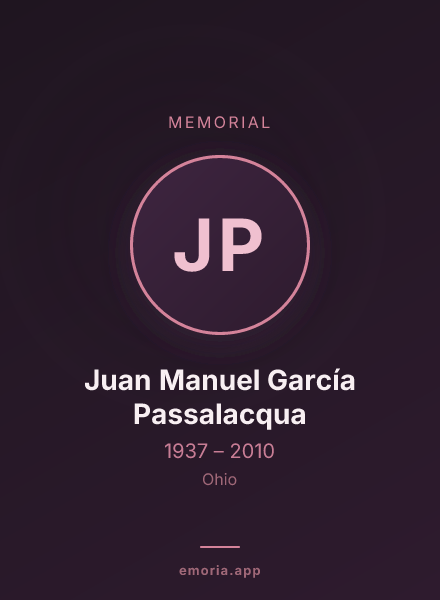 Memorial portrait of Juan Manuel García Passalacqua
