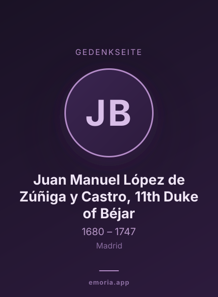 Gedenkportrait von Juan Manuel López de Zúñiga y Castro, 11th Duke of Béjar