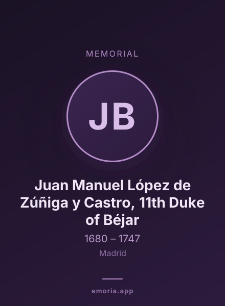 Memorial portrait of Juan Manuel López de Zúñiga y Castro, 11th Duke of Béjar