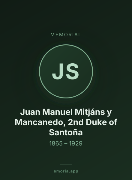 Memorial portrait of Juan Manuel Mitjáns y Mancanedo, 2nd Duke of Santoña
