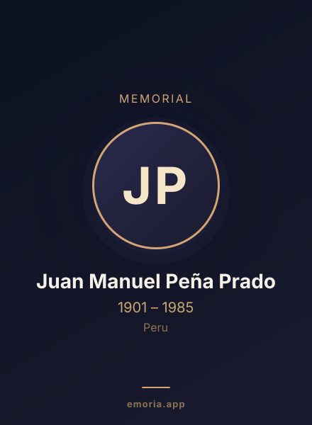 Memorial portrait of Juan Manuel Peña Prado