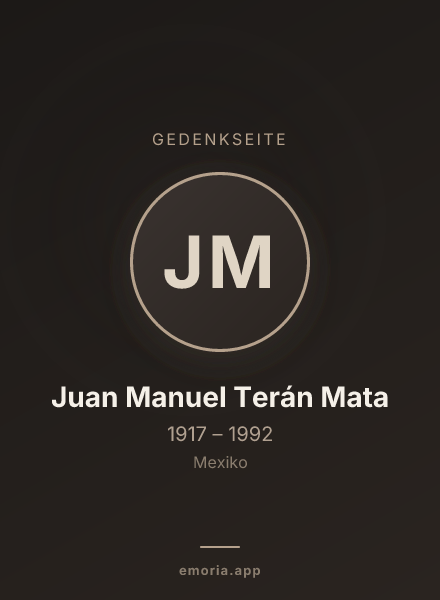 Gedenkportrait von Juan Manuel Terán Mata