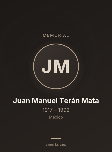 Memorial portrait of Juan Manuel Terán Mata