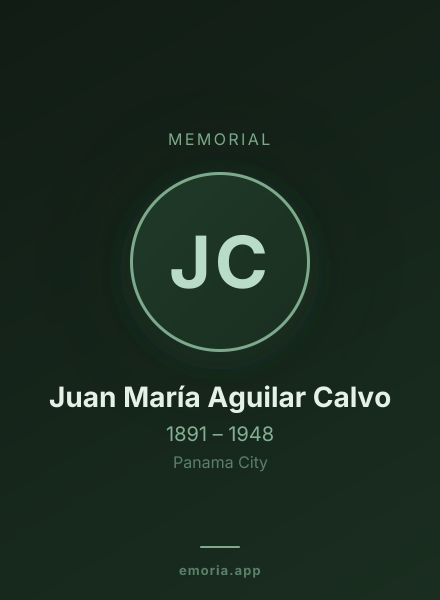 Memorial portrait of Juan María Aguilar Calvo