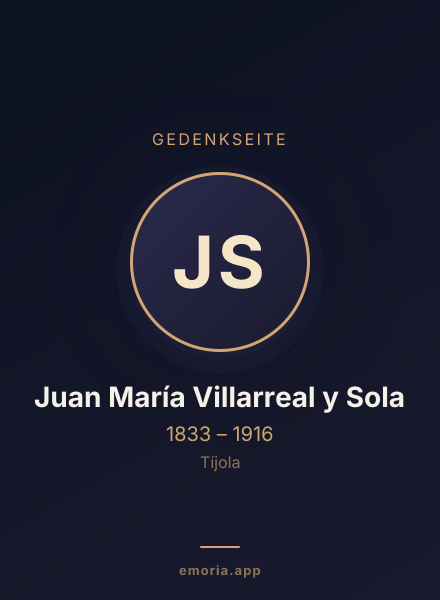 Gedenkportrait von Juan María Villarreal y Sola