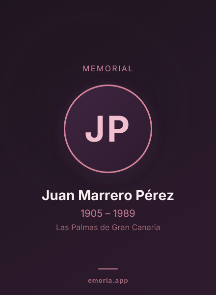 Memorial portrait of Juan Marrero Pérez