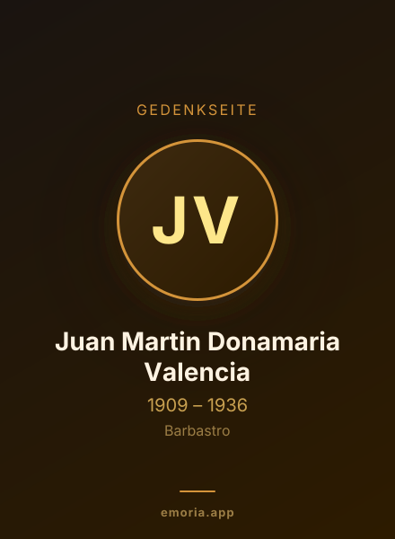 Gedenkportrait von Juan Martin Donamaria Valencia