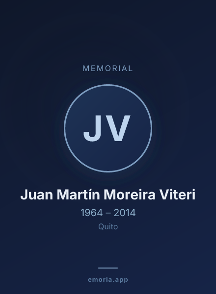 Memorial portrait of Juan Martín Moreira Viteri