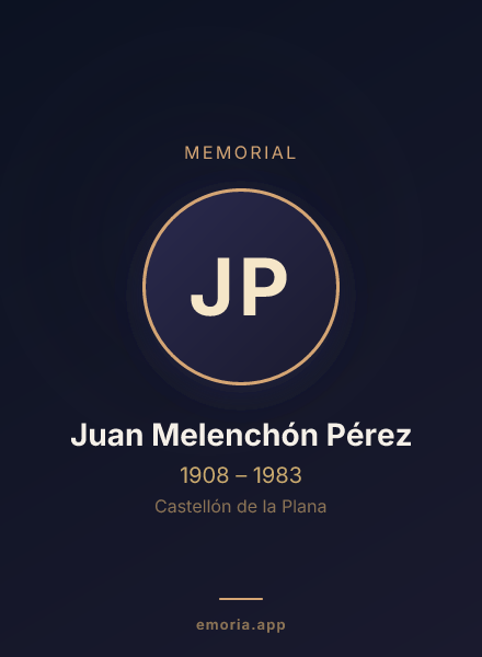 Memorial portrait of Juan Melenchón Pérez