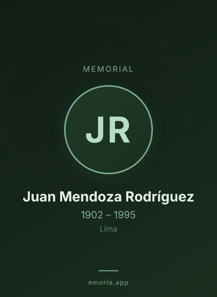 Memorial portrait of Juan Mendoza Rodríguez