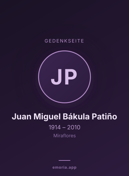 Gedenkportrait von Juan Miguel Bákula Patiño