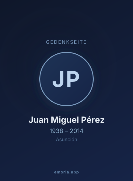 Gedenkportrait von Juan Miguel Pérez