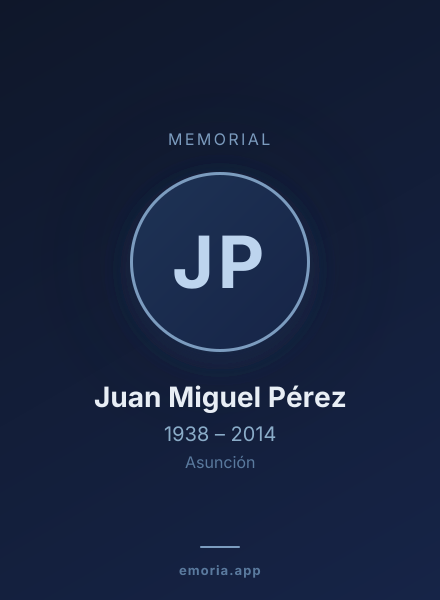 Memorial portrait of Juan Miguel Pérez