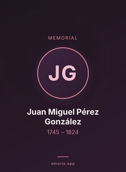 Memorial portrait of Juan Miguel Pérez González