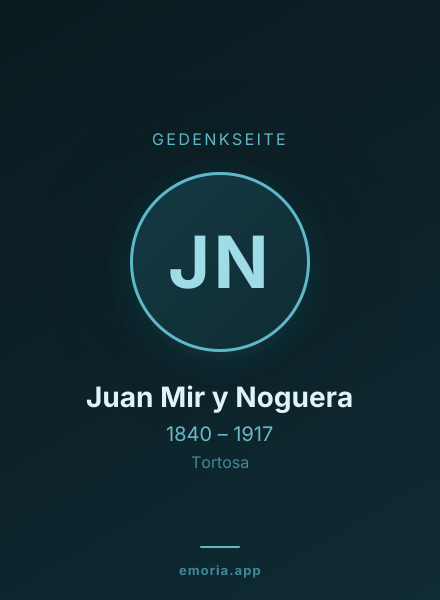 Gedenkportrait von Juan Mir y Noguera