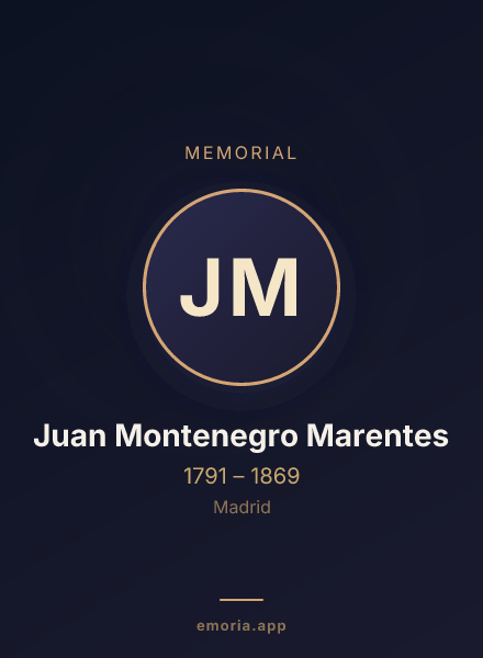 Memorial portrait of Juan Montenegro Marentes